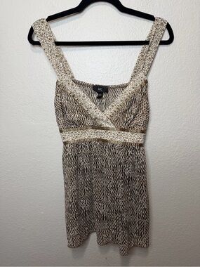 Y2K IZ Byer California Empire Waist Boho Tank Blouse Brown Tagged XL Fits Small